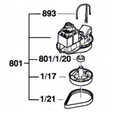 Двигун Bosch F016103595 газонокосилки Rotak 34,36,37